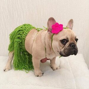 Dog Cat Pet Hawaiian Beach Summer Luau Theme Party Hula Knit Costume FitFrenchie